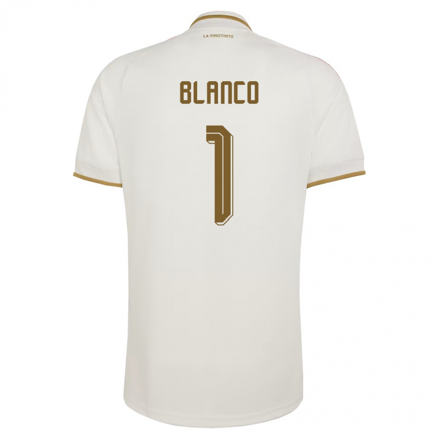ילדים כדורגל ונצואלה José Blanco #1 שמנת צהוב הרחק ג'רזי 26-28