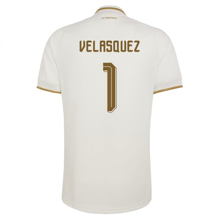 ילדים כדורגל ונצואלה Yessica Velásquez #1 שמנת צהוב הרחק ג'רזי 26-28
