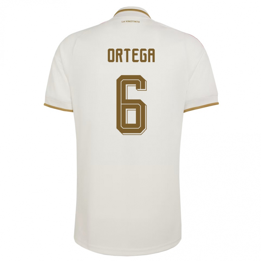 ילדים כדורגל ונצואלה Bryant Ortega #6 שמנת צהוב הרחק ג'רזי 26-28