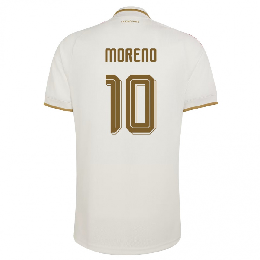 ילדים כדורגל ונצואלה Yerliane Moreno #10 שמנת צהוב הרחק ג'רזי 26-28