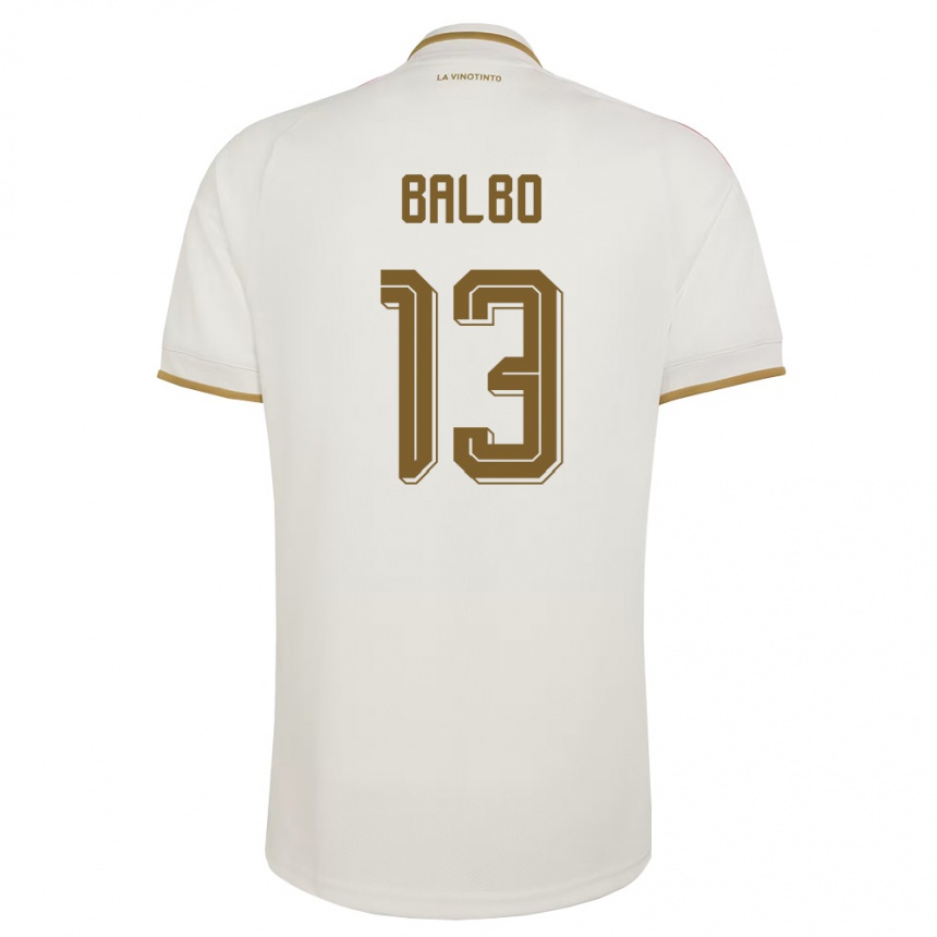 ילדים כדורגל ונצואלה Luis Balbo #13 שמנת צהוב הרחק ג'רזי 26-28