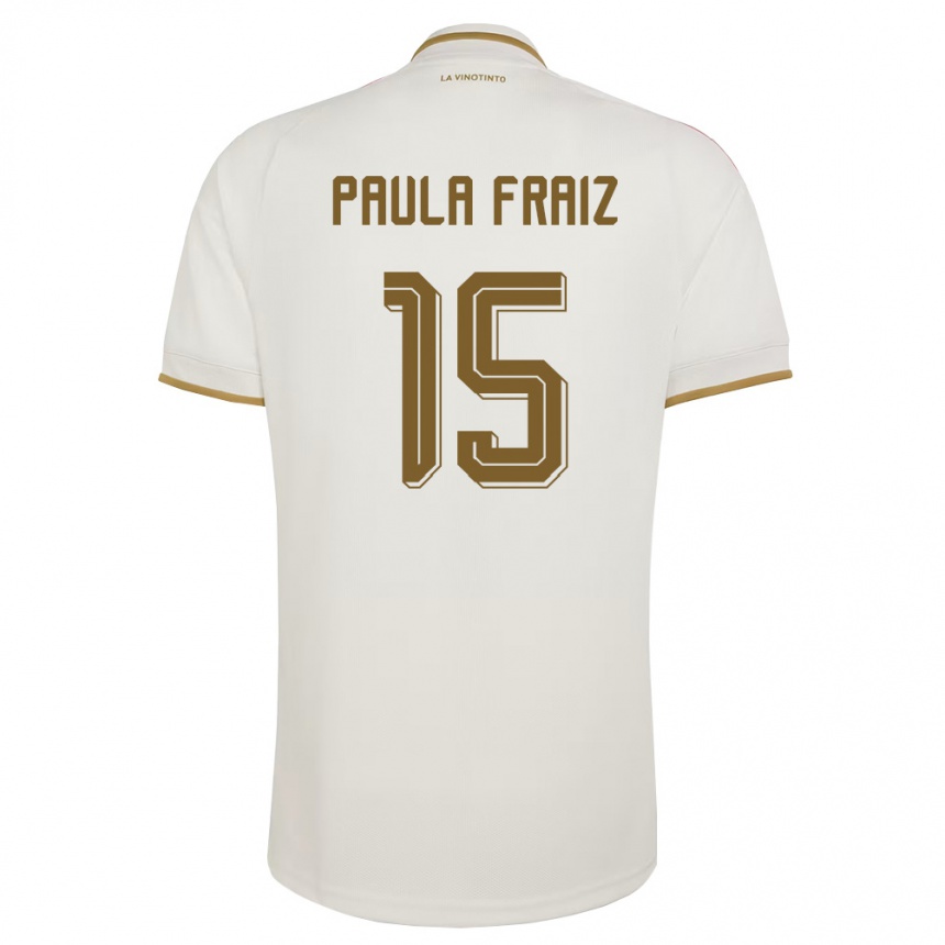 ילדים כדורגל ונצואלה Ana Paula Fraiz #15 שמנת צהוב הרחק ג'רזי 26-28