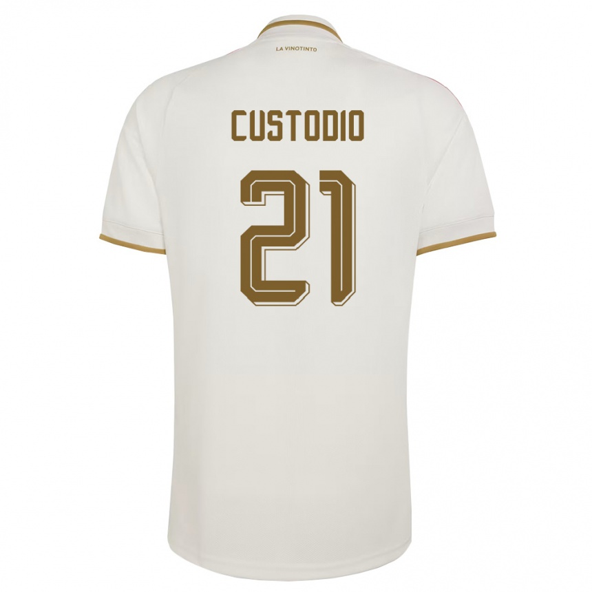 ילדים כדורגל ונצואלה Alex Custodio #21 שמנת צהוב הרחק ג'רזי 26-28