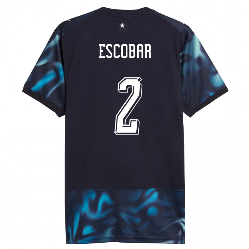 ילדים כדורגל פרגוואי Bruno Escobar #2 כהה כחול שמיים הרחק ג'רזי 26-28