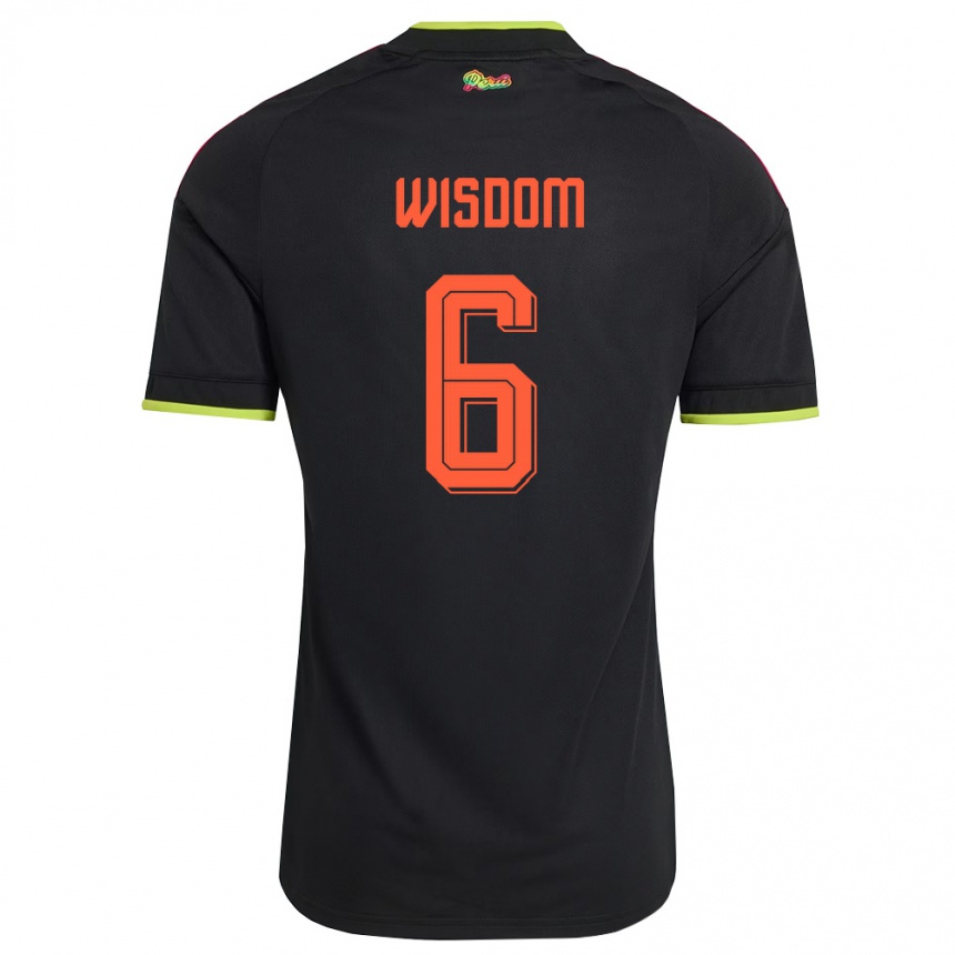 ילדים כדורגל פרו Ian Wisdom #6 שחור צהוב ורוד הרחק ג'רזי 26-28