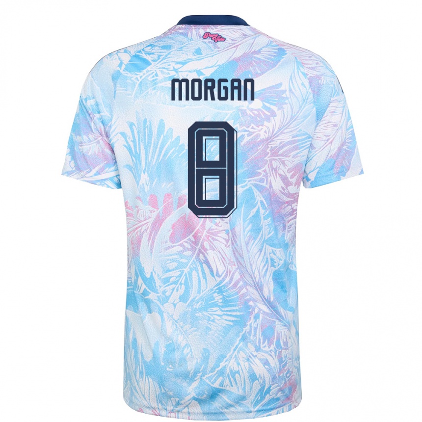 ילדים כדורגל קוסטה ריקה Hakeem Morgan #8 כחול שמיים כהה ורוד הרחק ג'רזי 26-28