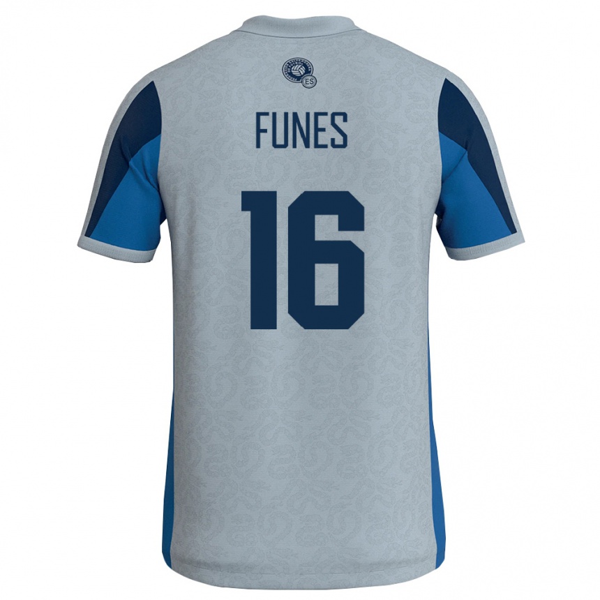 ילדים כדורגל אל סלוודור Sebastián Funes #16 לבן כחול שמיים הרחק ג'רזי 26-28