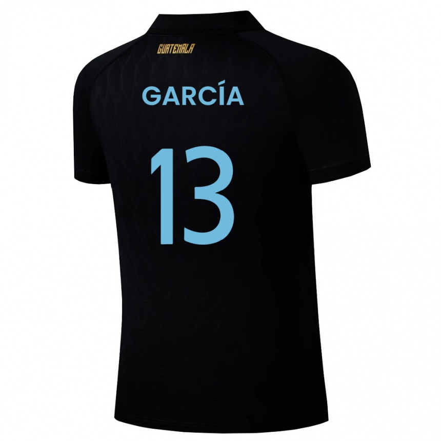 ילדים כדורגל גואטמלה Ángel García #13 שחור כחול שמיים לבן הרחק ג'רזי 26-28
