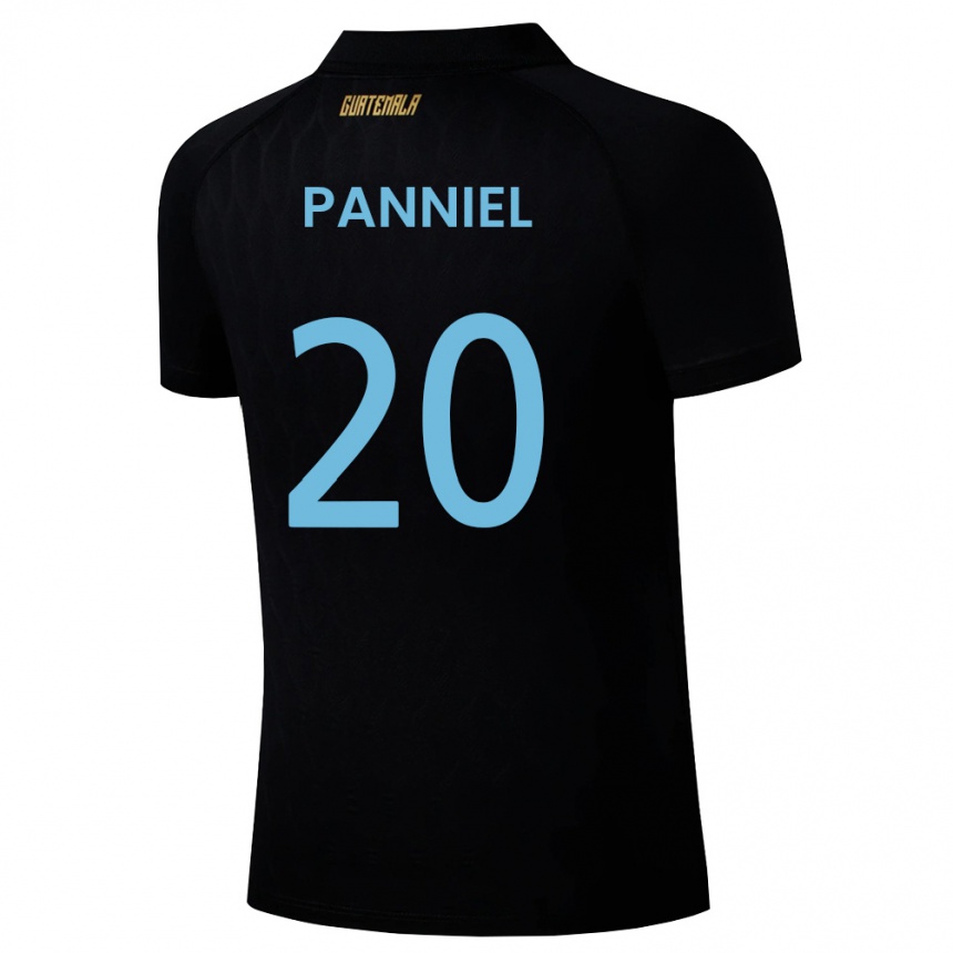 ילדים כדורגל גואטמלה Troi Panniel #20 שחור כחול שמיים לבן הרחק ג'רזי 26-28