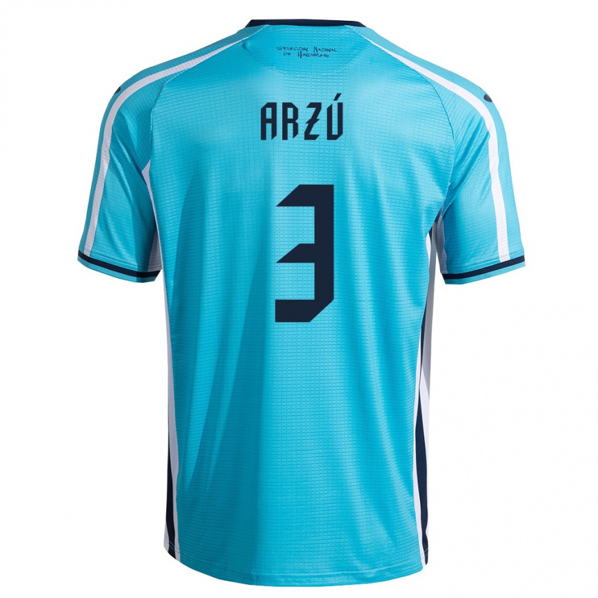 ילדים כדורגל הונדורס Denzel Arzú #3 כחול שמיים כהה הרחק ג'רזי 26-28
