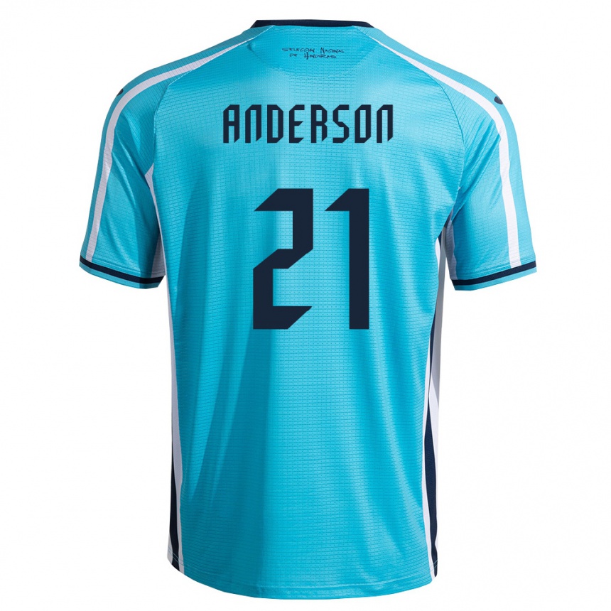 ילדים כדורגל הונדורס Robben Anderson #21 כחול שמיים כהה הרחק ג'רזי 26-28