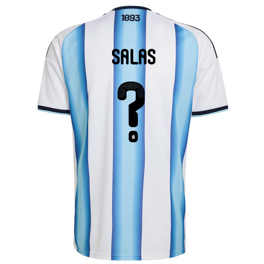 גברים כדורגל ארגנטינה Joaquin Salas #0 לבן כחול שמיים כהה ג'רזי ביתית 26-28