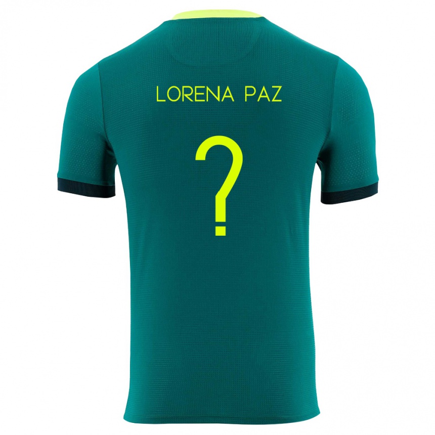 גברים כדורגל בוליביה Karla Lorena Paz #0 ירוק צהוב שחור ג'רזי ביתית 26-28