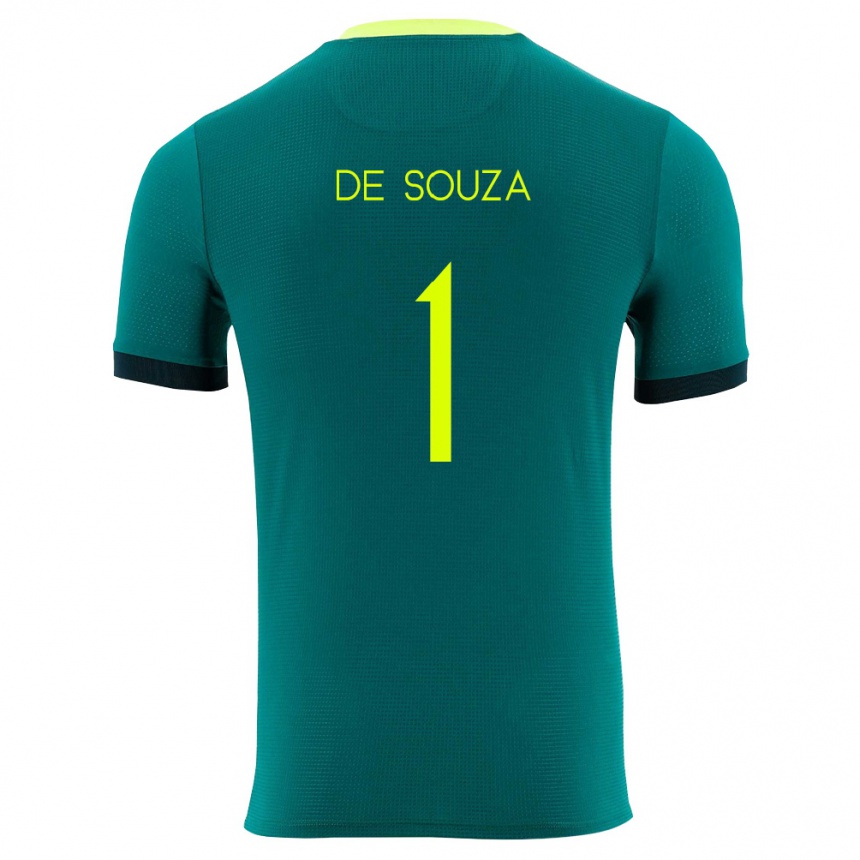 גברים כדורגל בוליביה Victor De Souza #1 ירוק צהוב שחור ג'רזי ביתית 26-28