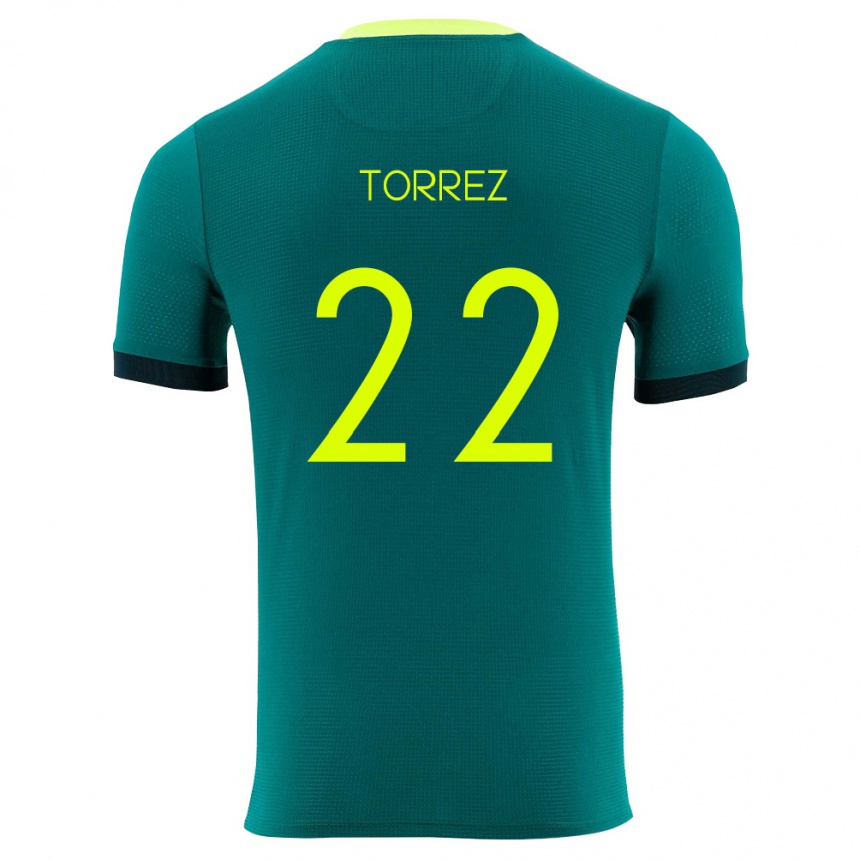 גברים כדורגל בוליביה Marcelo Torrez #22 ירוק צהוב שחור ג'רזי ביתית 26-28