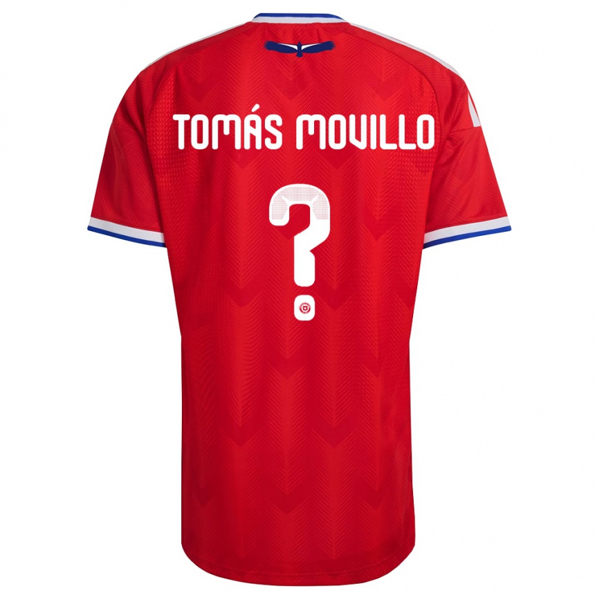 גברים כדורגל צ'ילה José Tomás Movillo #0 אדום לבן כחול ג'רזי ביתית 26-28