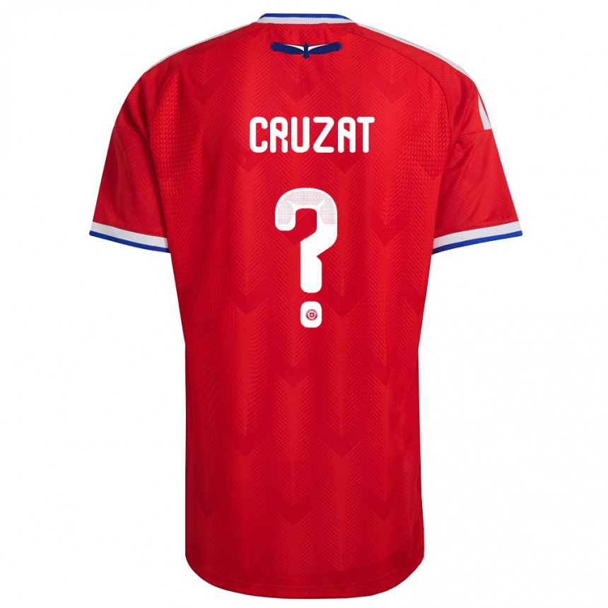 גברים כדורגל צ'ילה Ignacio Cruzat #0 אדום לבן כחול ג'רזי ביתית 26-28