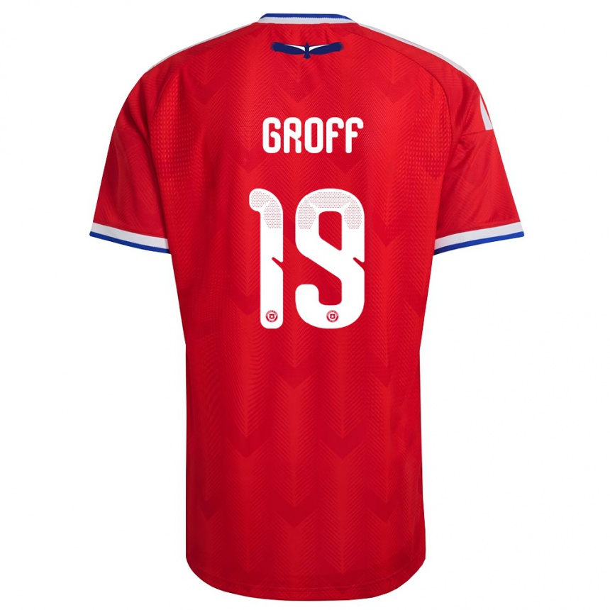 גברים כדורגל צ'ילה Llanka Groff #19 אדום לבן כחול ג'רזי ביתית 26-28