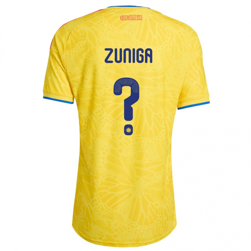 גברים כדורגל קולומביה Yandel Zuniga #0 צהוב כחול אדום ג'רזי ביתית 26-28