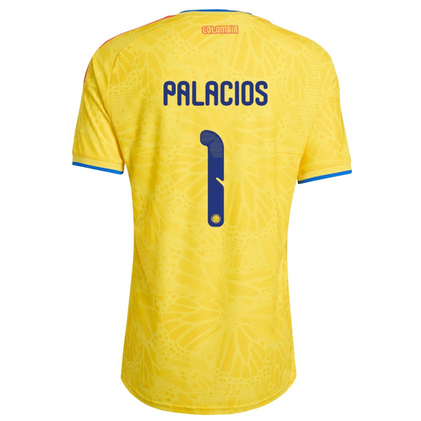 גברים כדורגל קולומביה Jhonatan Palacios #1 צהוב כחול אדום ג'רזי ביתית 26-28