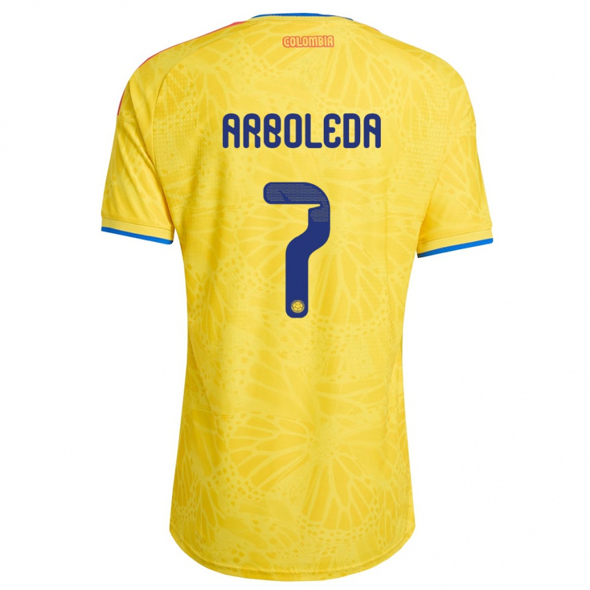 גברים כדורגל קולומביה Cristian Arboleda #7 צהוב כחול אדום ג'רזי ביתית 26-28