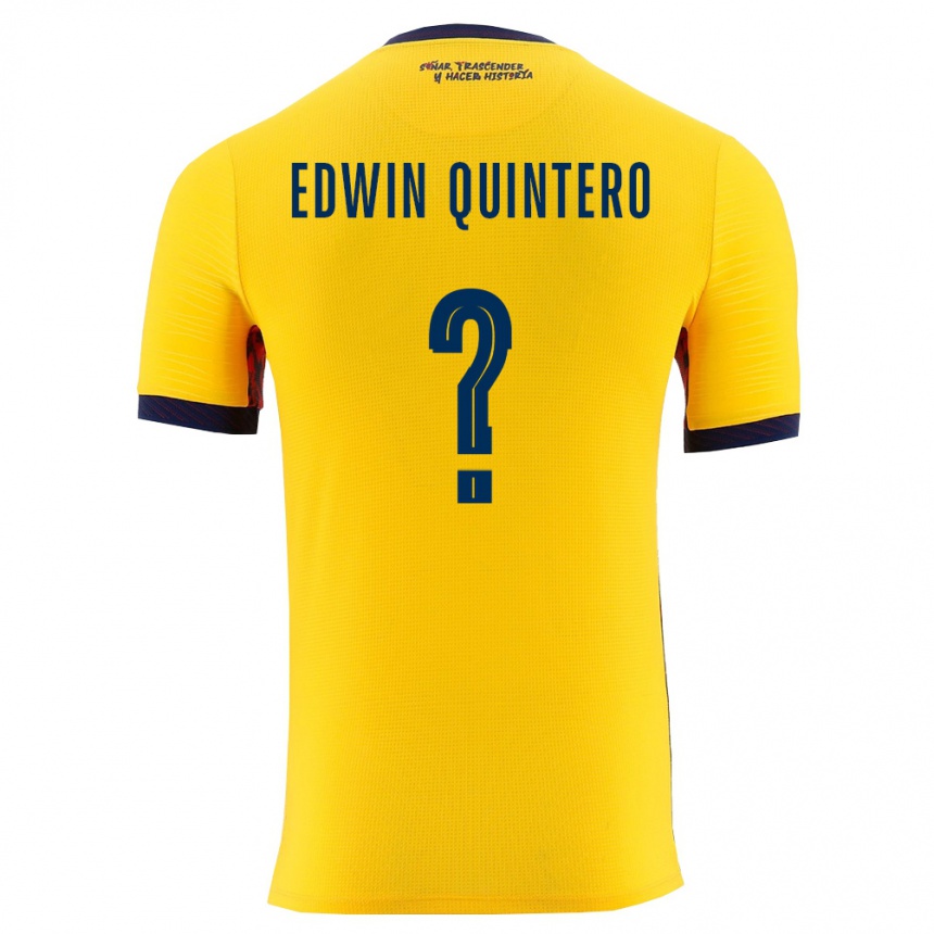גברים כדורגל אקוודור Edwin Quintero #0 צהוב כהה ג'רזי ביתית 26-28