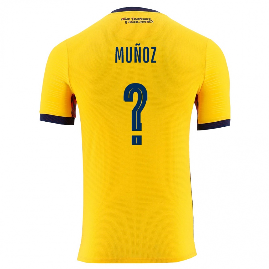 גברים כדורגל אקוודור Elkin Muñoz #0 צהוב כהה ג'רזי ביתית 26-28