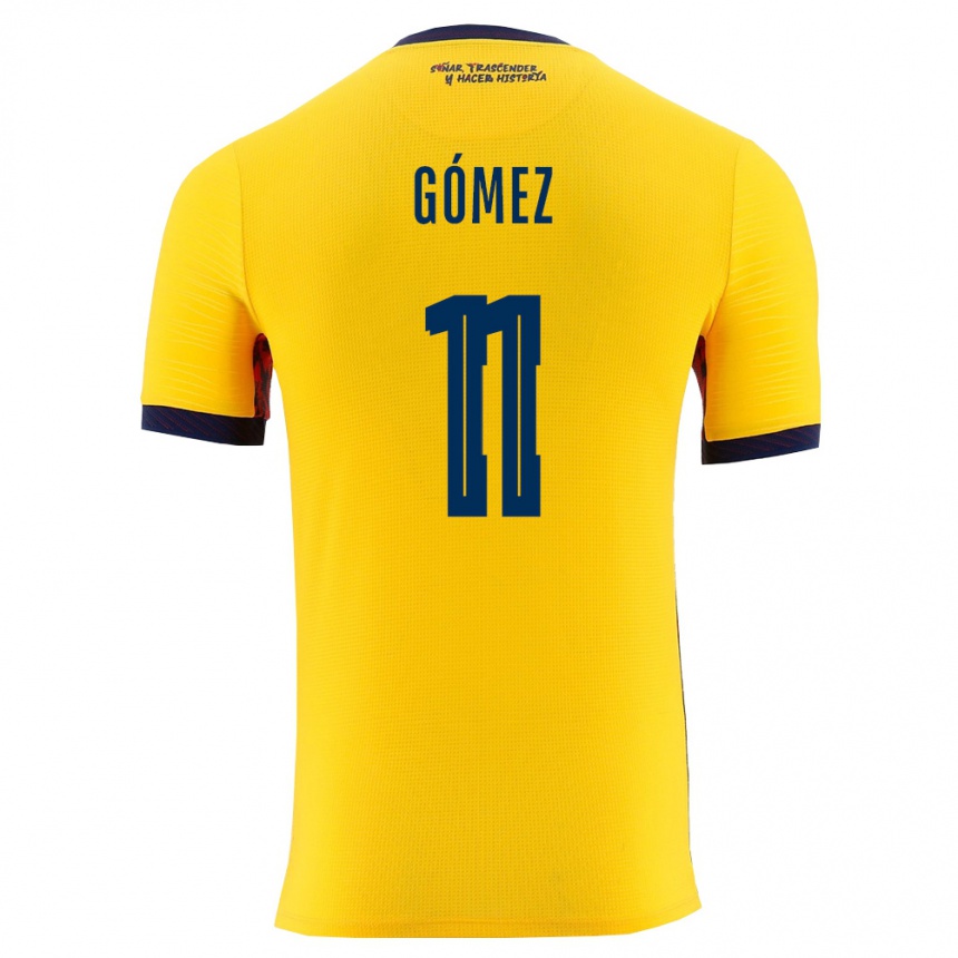 גברים כדורגל אקוודור Jandry Gómez #11 צהוב כהה ג'רזי ביתית 26-28