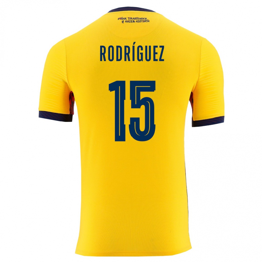 גברים כדורגל אקוודור Juan Rodríguez #15 צהוב כהה ג'רזי ביתית 26-28