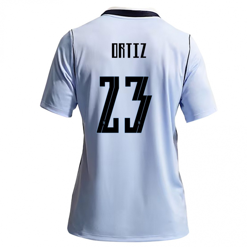 גברים כדורגל אורוגוואי Felipe Ortiz #23 כחול שמיים לבן ג'רזי ביתית 26-28