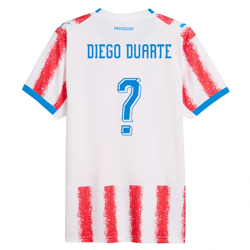גברים כדורגל פרגוואי Diego Duarte #0 לבן אדום כחול ג'רזי ביתית 26-28