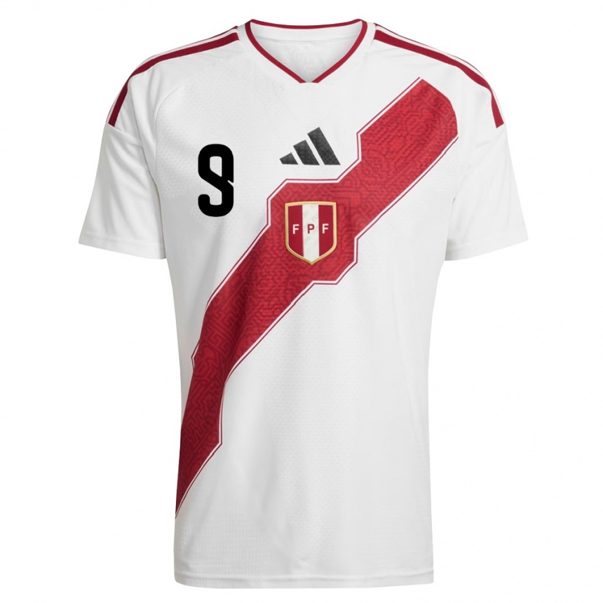 גברים כדורגל פרו פיירינה נונייס #9 לבן אדום שחור ג'רזי ביתית 26-28