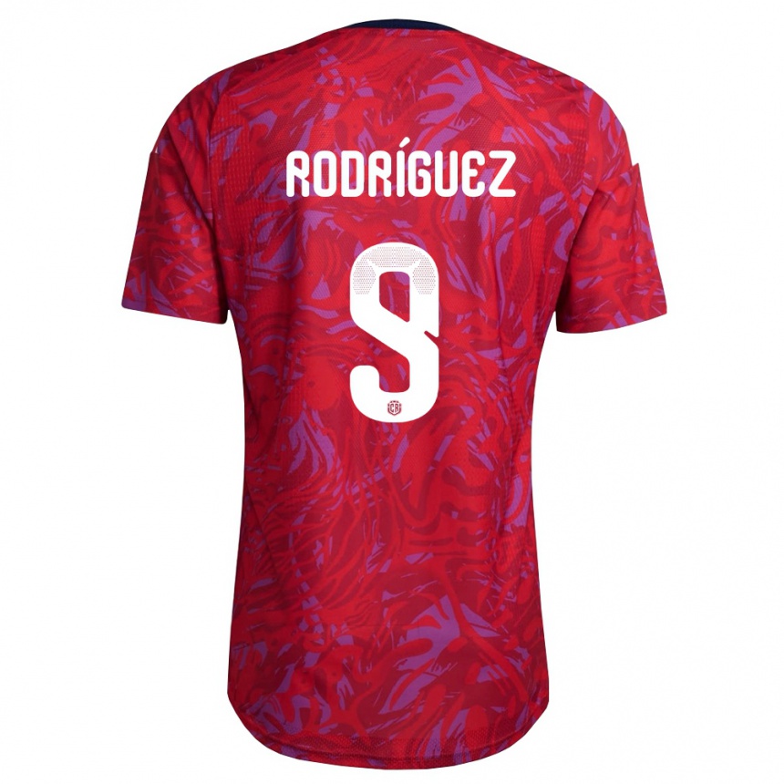 גברים כדורגל קוסטה ריקה דוריאן רודריגז #9 אדום סגול כהה ג'רזי ביתית 26-28