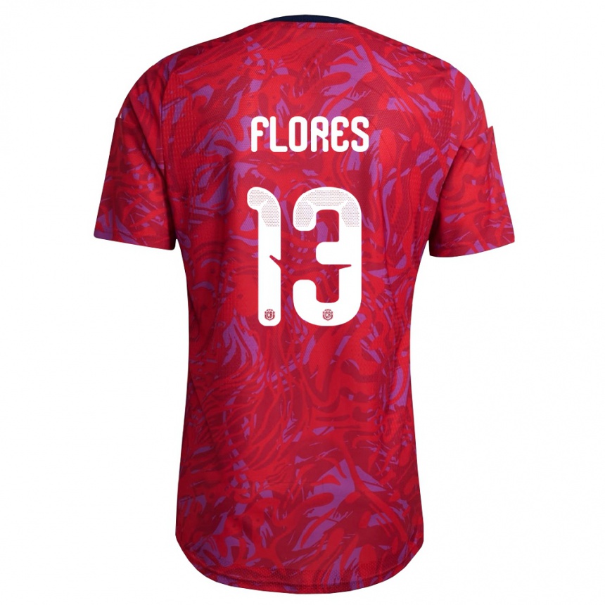 גברים כדורגל קוסטה ריקה Caleb Flores #13 אדום סגול כהה ג'רזי ביתית 26-28