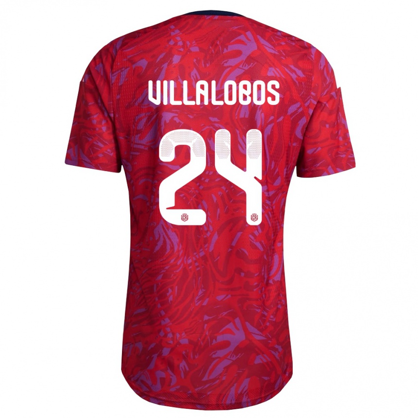 גברים כדורגל קוסטה ריקה Anthuan Villalobos #24 אדום סגול כהה ג'רזי ביתית 26-28