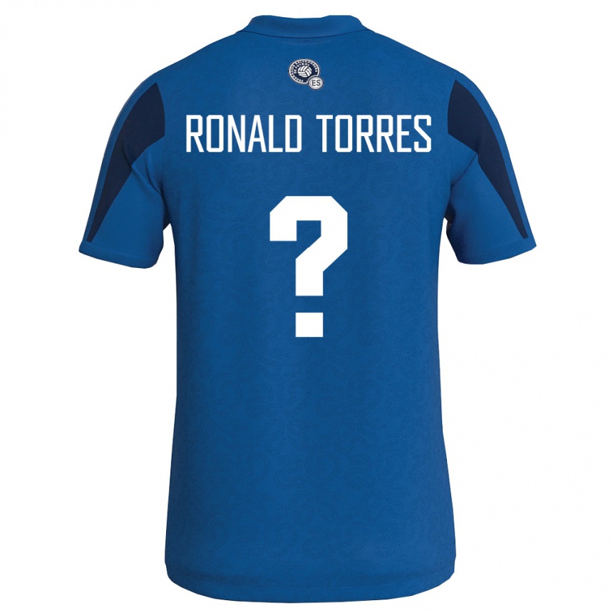 גברים כדורגל אל סלוודור Ronald Torres #0 כחול כהה ג'רזי ביתית 26-28
