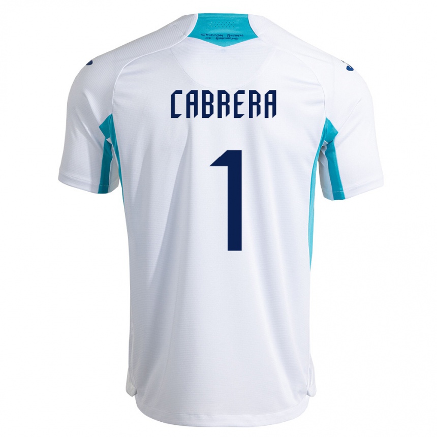 גברים כדורגל הונדורס Jhozua Cabrera #1 לבן כחול כחול שמיים ג'רזי ביתית 26-28