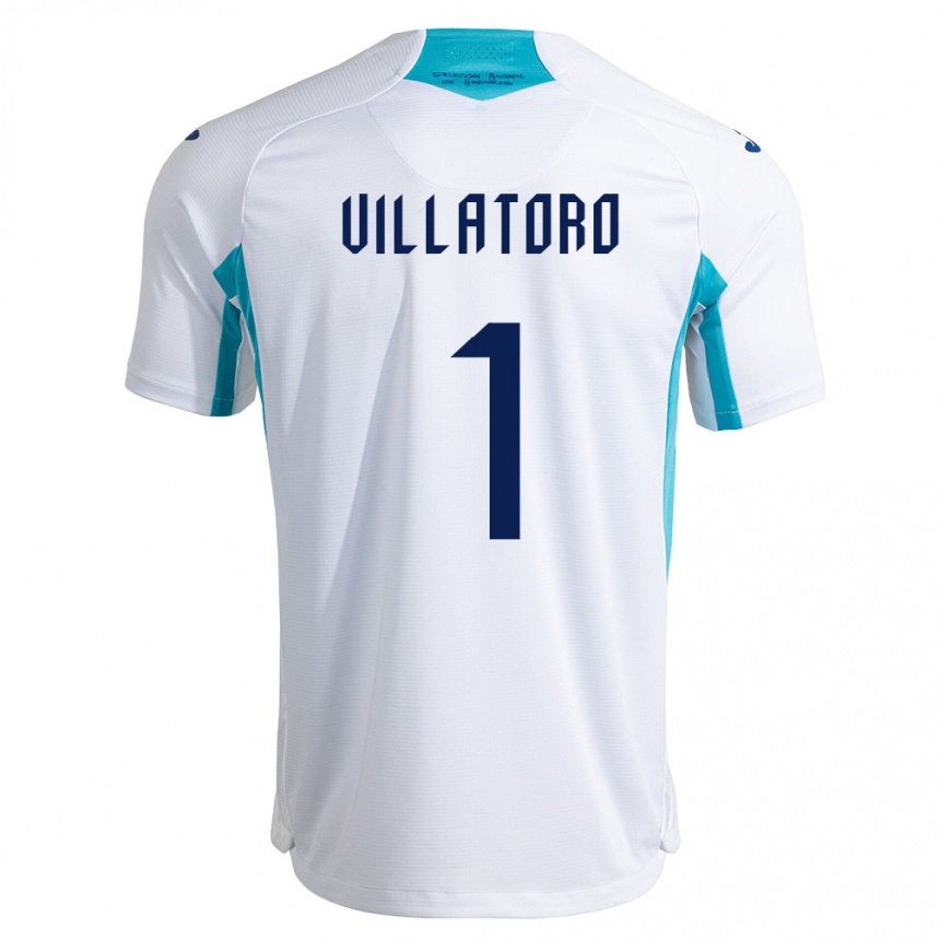גברים כדורגל הונדורס Raúl Villatoro #1 לבן כחול כחול שמיים ג'רזי ביתית 26-28
