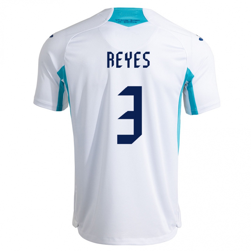גברים כדורגל הונדורס Roger Reyes #3 לבן כחול כחול שמיים ג'רזי ביתית 26-28