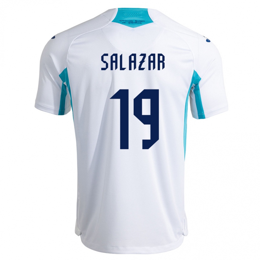 גברים כדורגל הונדורס Víctor Salazar #19 לבן כחול כחול שמיים ג'רזי ביתית 26-28