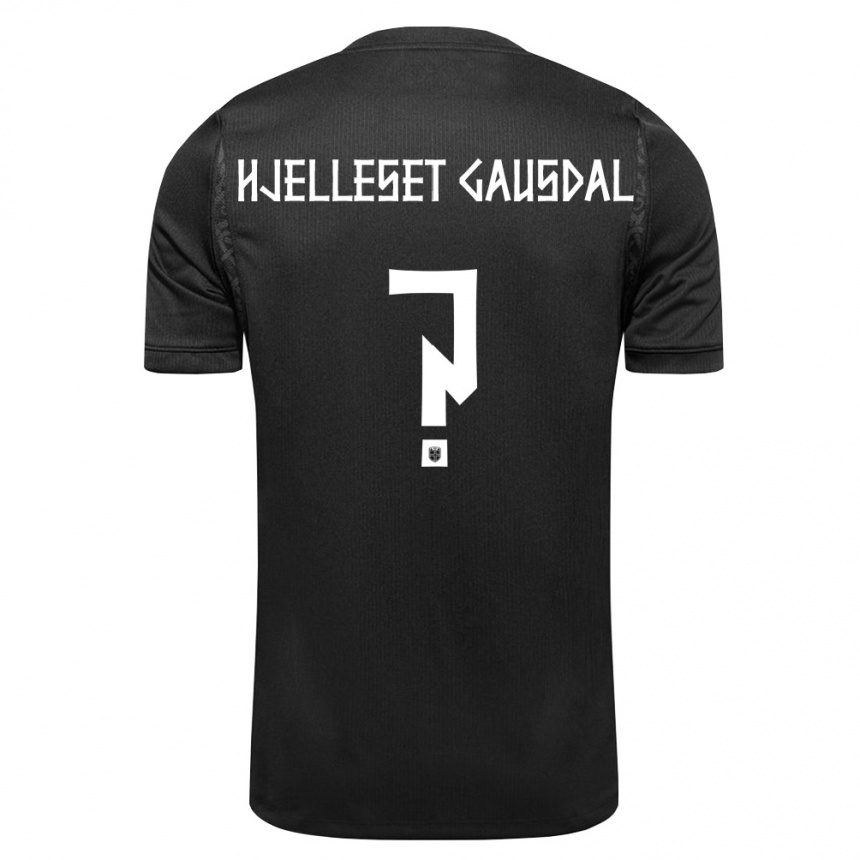 גברים כדורגל נורבגיה Lukas Hjelleset Gausdal #0 שחור הרחק ג'רזי 26-28