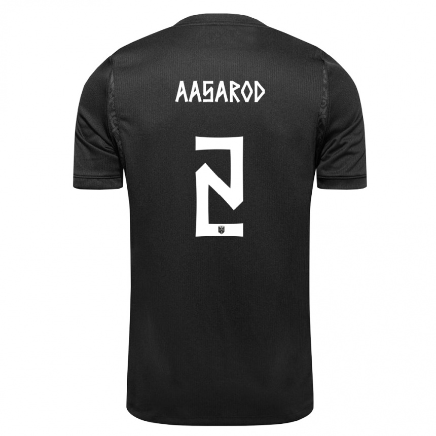 גברים כדורגל נורבגיה Syver Bjørkum Aasarød #2 שחור הרחק ג'רזי 26-28