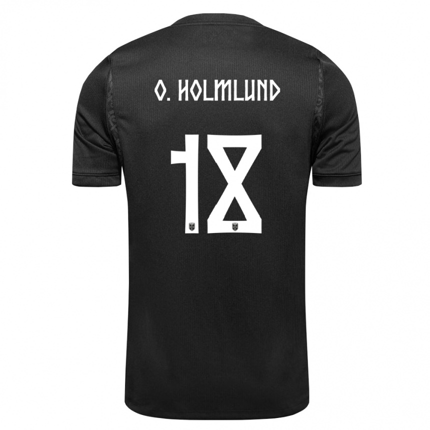 גברים כדורגל נורבגיה Ola Holmlund Ørjasæter #18 שחור הרחק ג'רזי 26-28