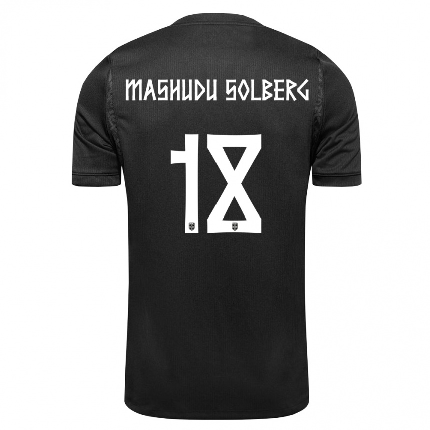 גברים כדורגל נורבגיה Mathias Mashudu Solberg #18 שחור הרחק ג'רזי 26-28