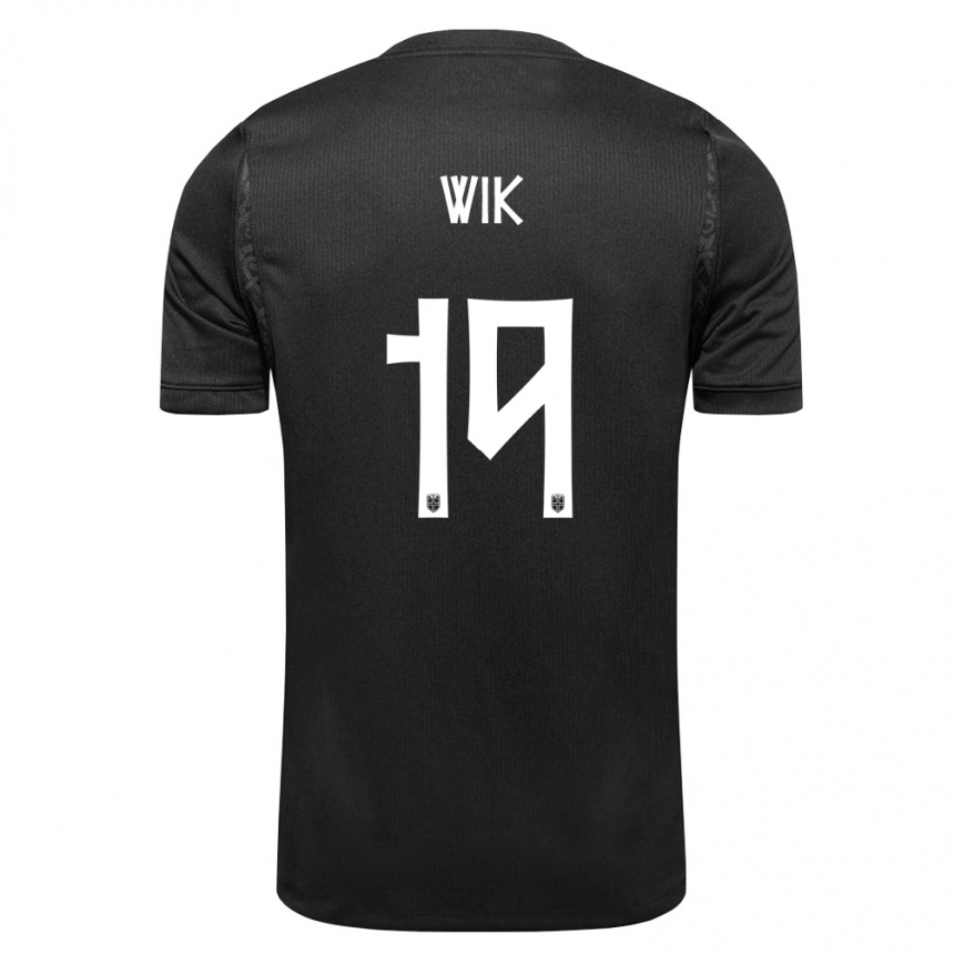 גברים כדורגל נורבגיה Nicholas Wik #19 שחור הרחק ג'רזי 26-28