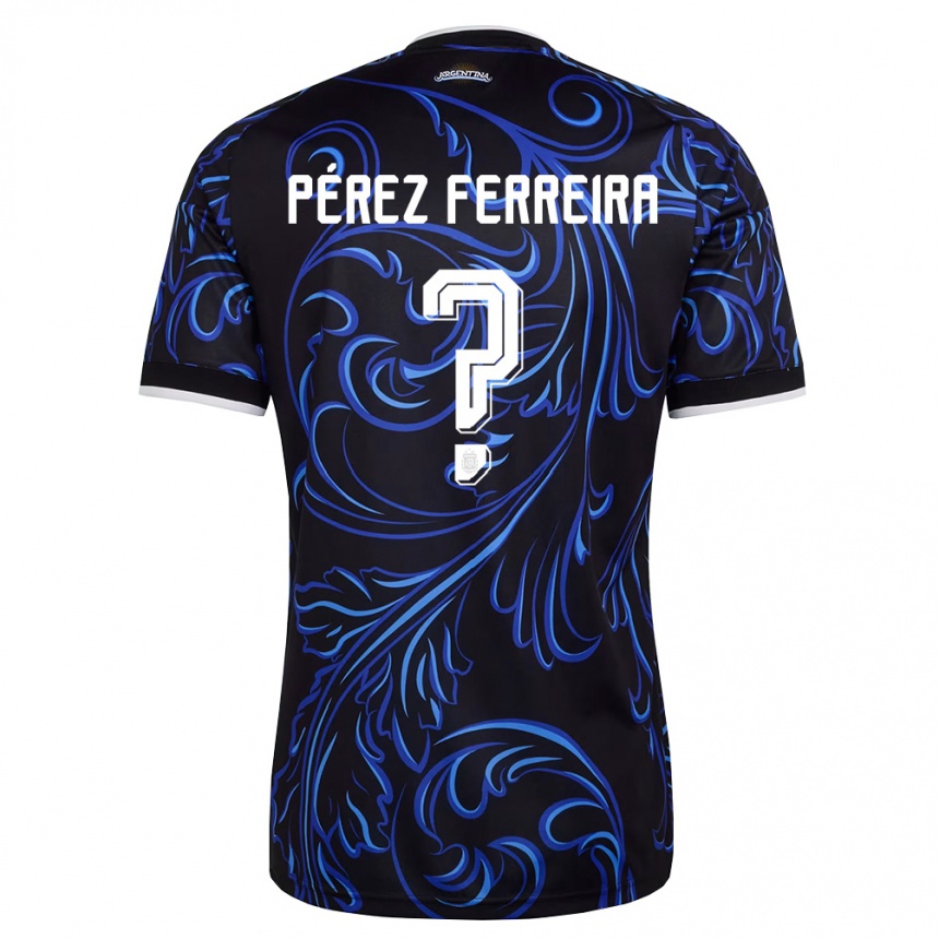 גברים כדורגל ארגנטינה Thiago Pérez Ferreira #0 שחור לבן כחול שמיים הרחק ג'רזי 26-28