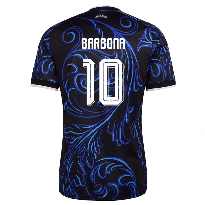 גברים כדורגל ארגנטינה Iván Barbona #10 שחור לבן כחול שמיים הרחק ג'רזי 26-28