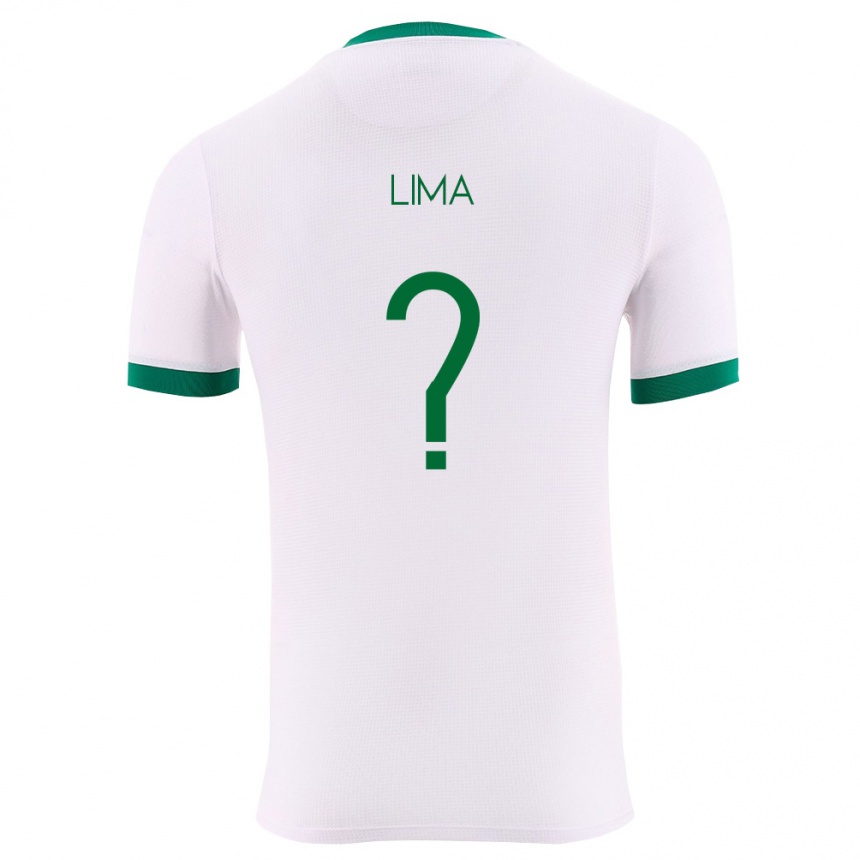 גברים כדורגל בוליביה Rai Lima #0 לבן ירוק אדום הרחק ג'רזי 26-28