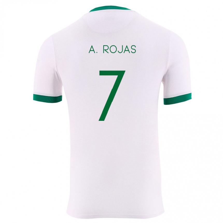 גברים כדורגל בוליביה Ana Paula Rojas #7 לבן ירוק אדום הרחק ג'רזי 26-28