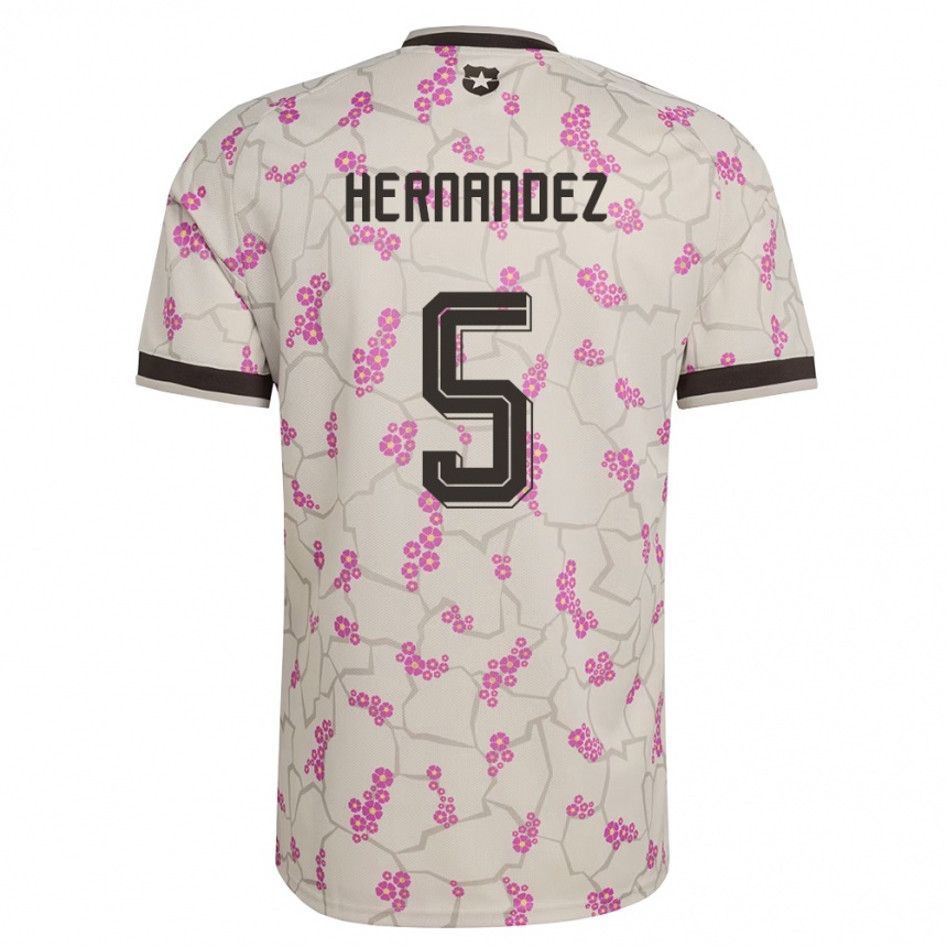 גברים כדורגל צ'ילה Monserrat Hernández #5 לבן סגול הרחק ג'רזי 26-28